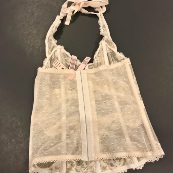 VS Dream Angels Lace & Dot Mesh Bustier Corset - Picture 2 of 4